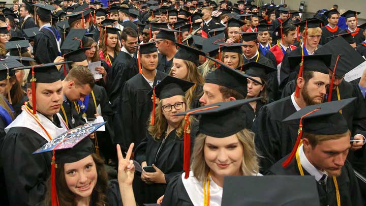 UAH graduates preparing to walk