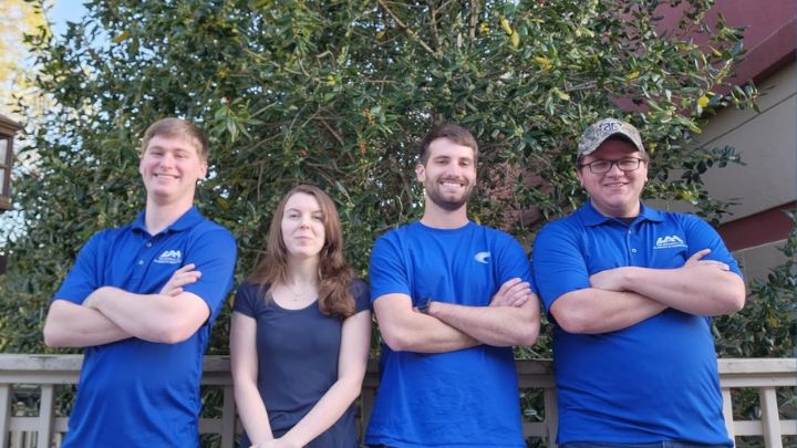 Electrical engineering student design team (L-R) Steven Byrd, Savannah Flaherty, Tristan McCarver, Trey Thompson. 