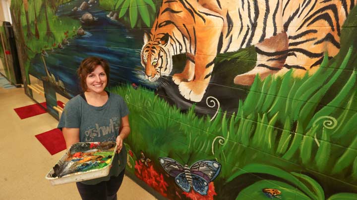 Student’s vibrant murals give UAH’s Early Learning Center an infusion of color