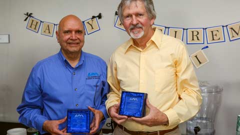 Long-time UAH Facilities and Operations employees, Tom Estes and Ravi Seth retire this semester ?>