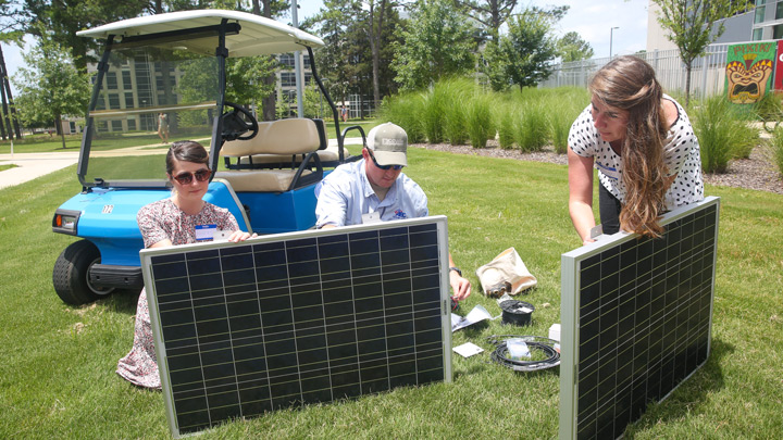 Solar powered golf cart