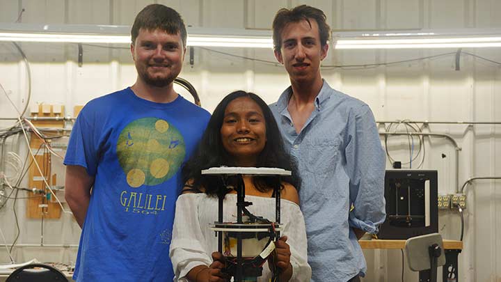 Christopher Helmerich, Elena Pradhan and Jared Fuchs with ALFRED