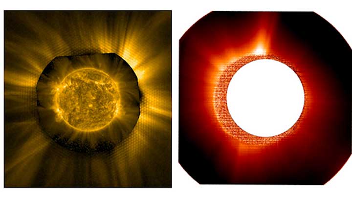 two images of the sun