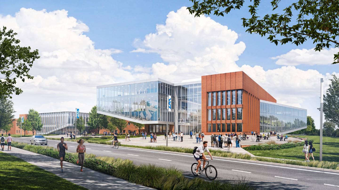 artist concept of the new uah engineering school building