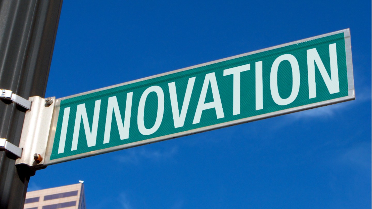 Street sign that reads Innovation.