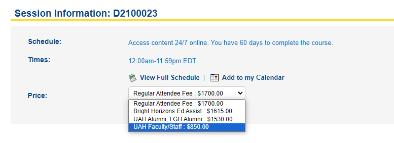 opce enrole facultystaff screenshot