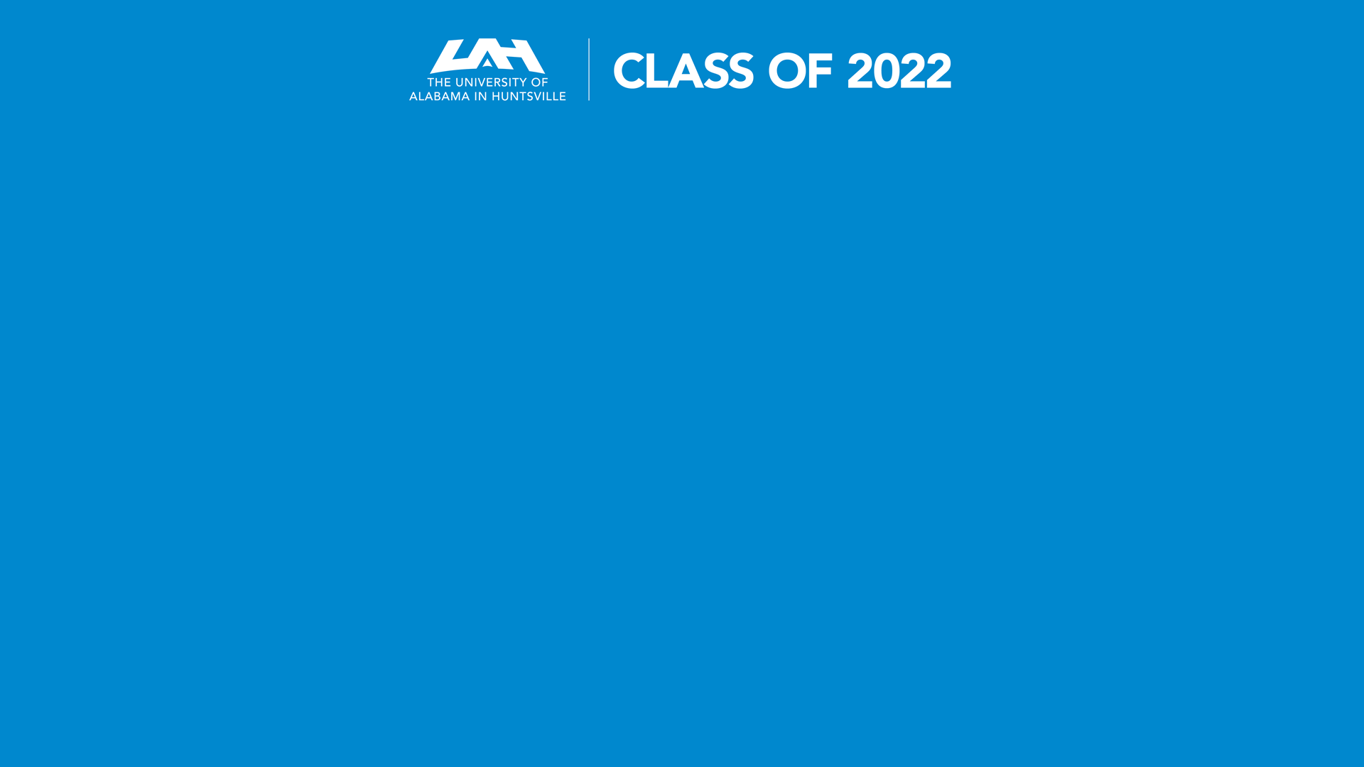 uah zoom plain blue background with logo and class of 2021 text