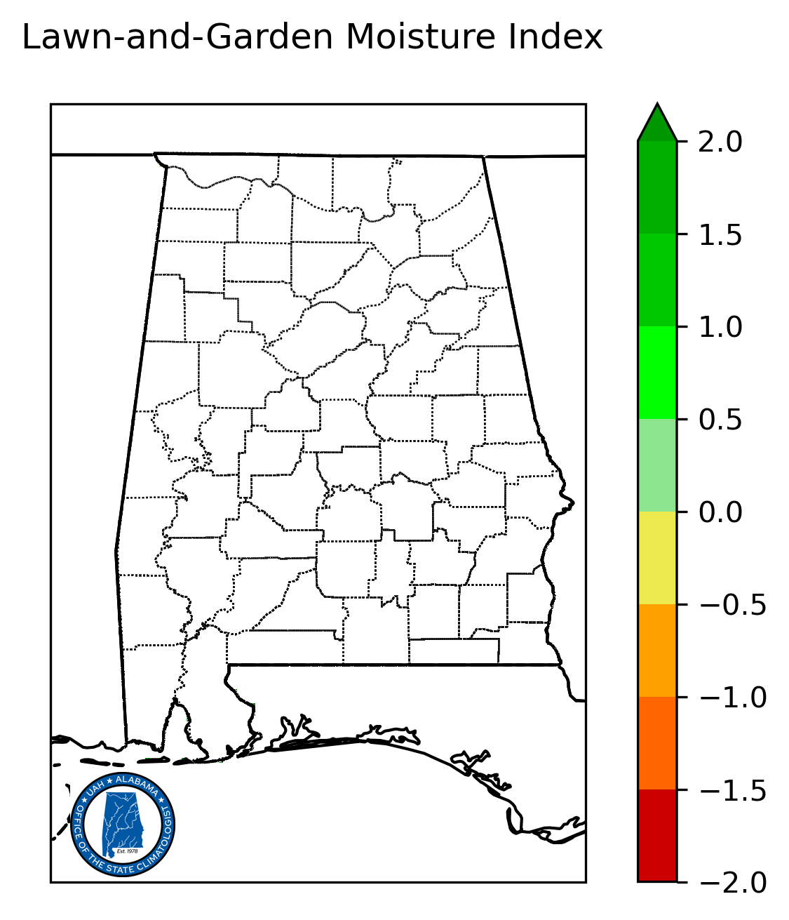 A placeholder map for Daily Lawn and Garden Moisture Index