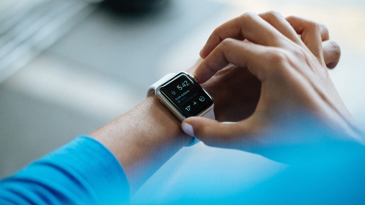 photo of a smart watch in use