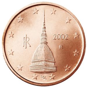 2 euro cent turin mole antonelliana tower back