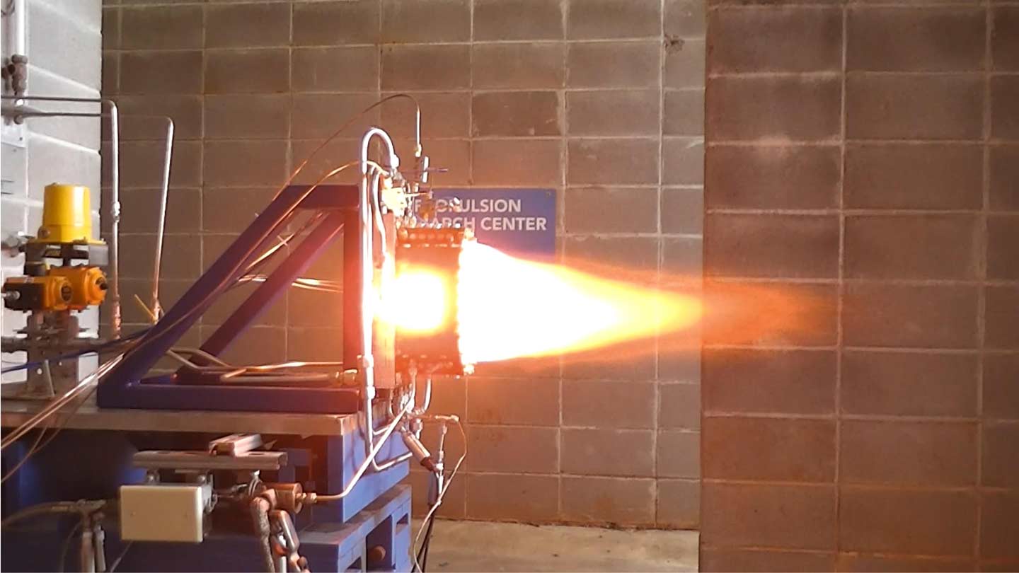 The Rotating Detonation Engine firing at the PRC.