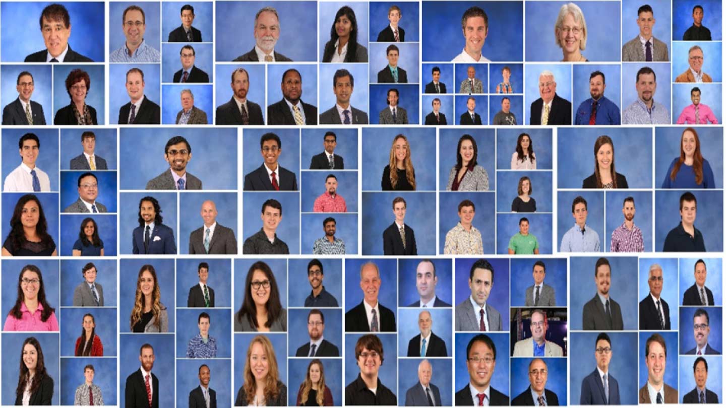 collage of graduate students, faculty, and staff.