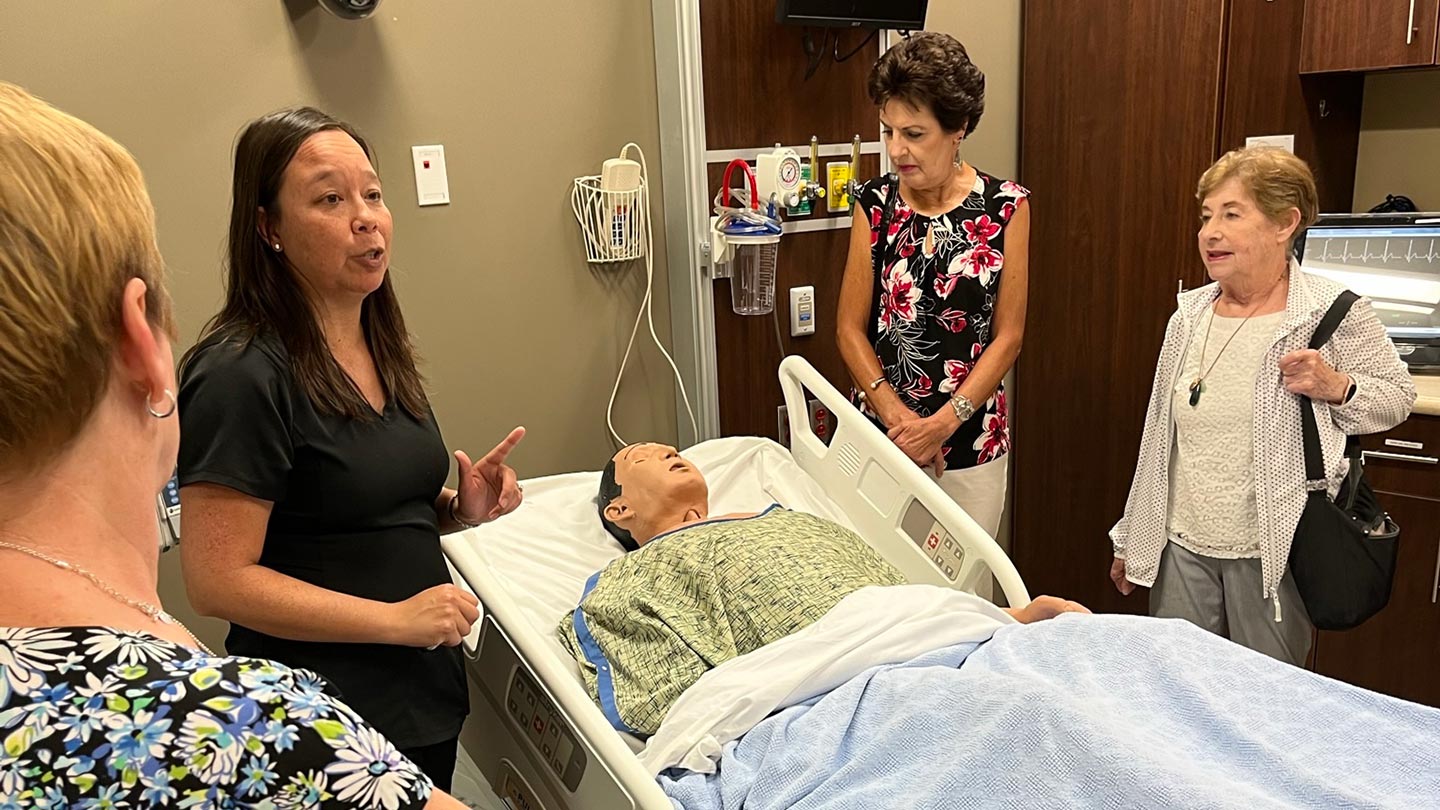 UAH Retirees Association members on a tour of the College of Nursing’s Simulation & Learning Innovation Center (SLIC)