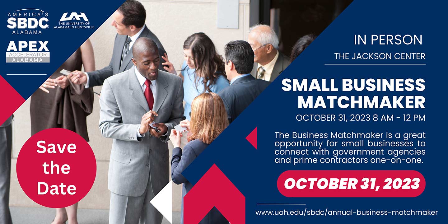 Small Business Matchmaker: The Business Matchmaker its a great opportunity for small businesses to connect with government agencies and prime contractors one-on-one. October 20, 2022 from 8am - 12pm In person at The Jackson Center.