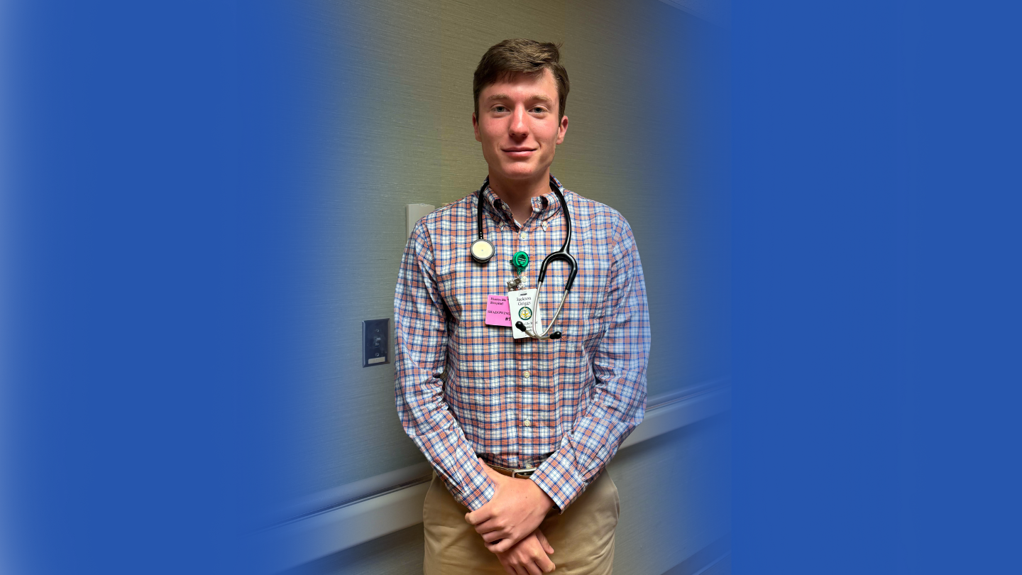 Jackson Griggs, who is double majoring in biological sciences and psychology with a chemistry minor, plans to become a physician in rural Alabama.