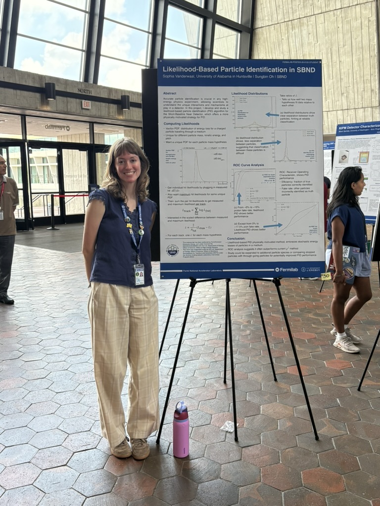 Sophia Vanderwaal, UAH Physics Major, presenting her reserach at the Fermi National Acceelerator Laboratory, or Fermilab, located near Chicago.